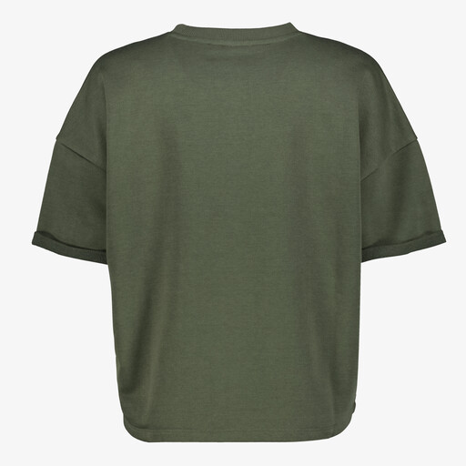 Dames sweat T-shirt met tekstopdruk groen