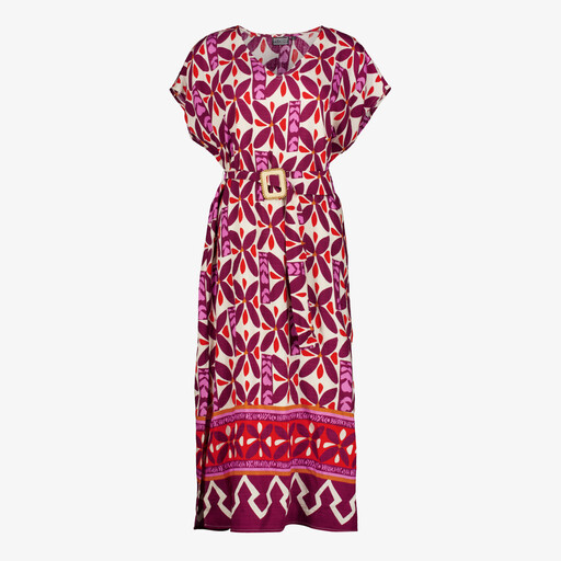 Dames maxi jurk met retro bloemenprint