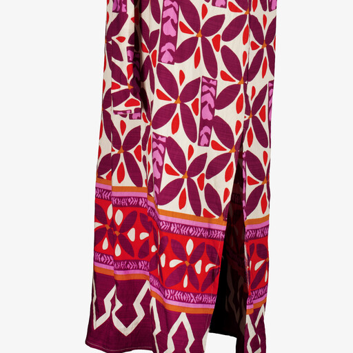 Dames maxi jurk met retro bloemenprint