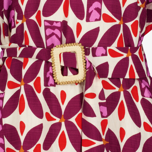 Dames maxi jurk met retro bloemenprint