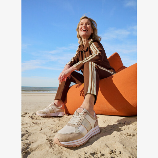 Dames sneakers beige rosé