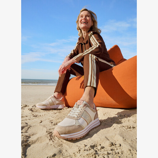 Dames sneakers beige rosé