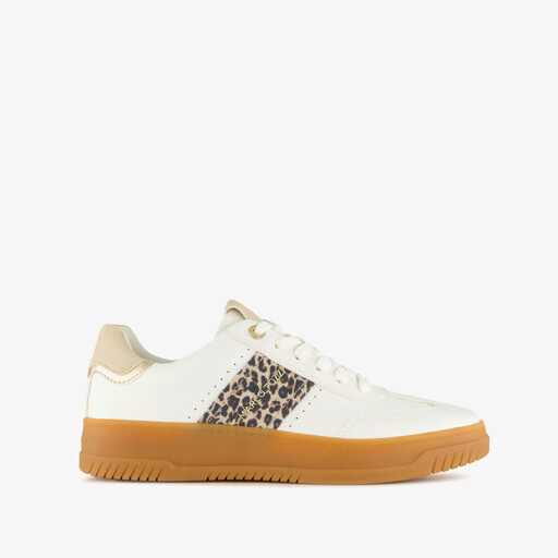 Dames sneakers met luipaardprint wit