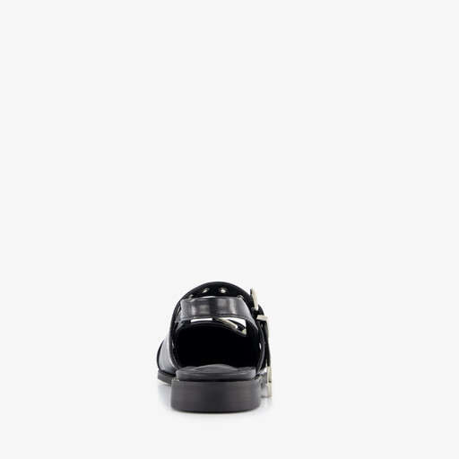 Dames slingbacks met gespen zwart