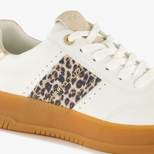 Dames sneakers met luipaardprint wit
