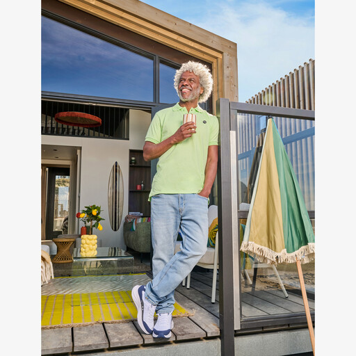 Cozy Fit heren sneakers wit blauw