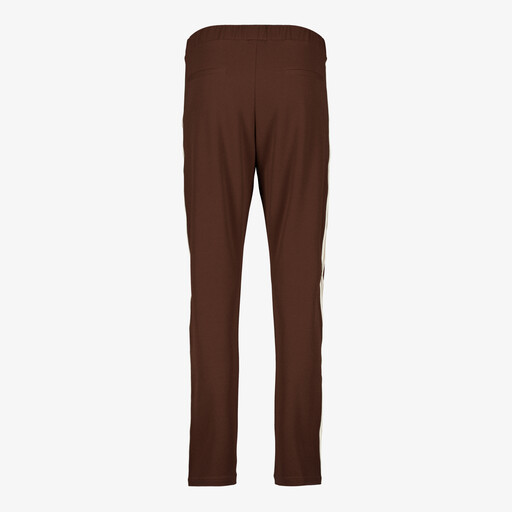 Dames pantalon met bies bruin