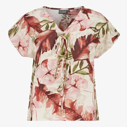Dames blouse met korte mouwen bloemenprint