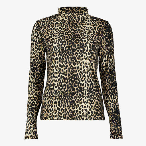 Dames coltrui met panterprint bruin beige