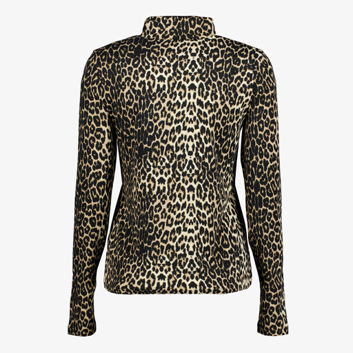 Dames coltrui met panterprint bruin beige