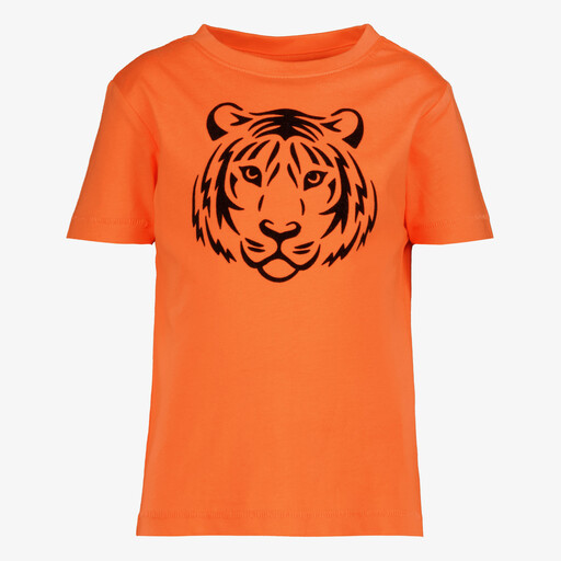 Jongens T-shirt met tijgerkop oranje