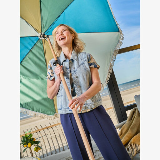 Twoday dames spijker gilet lichtblauw