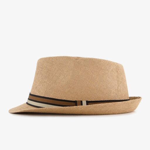 Heren strohoed beige