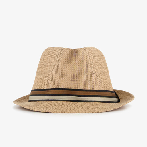 Heren strohoed beige