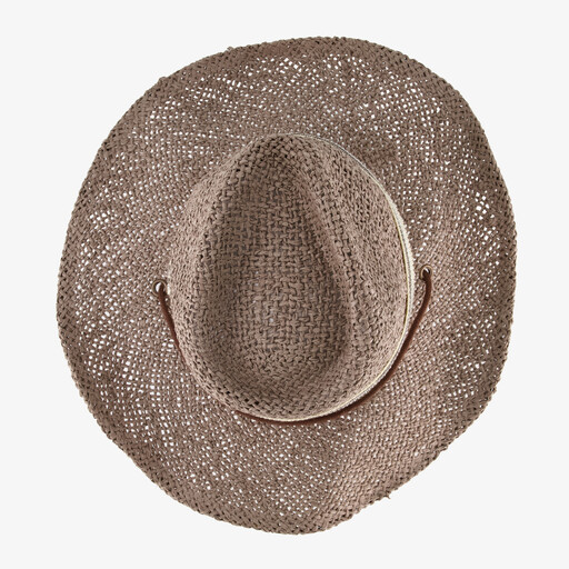 Dames strohoed met koord bruin