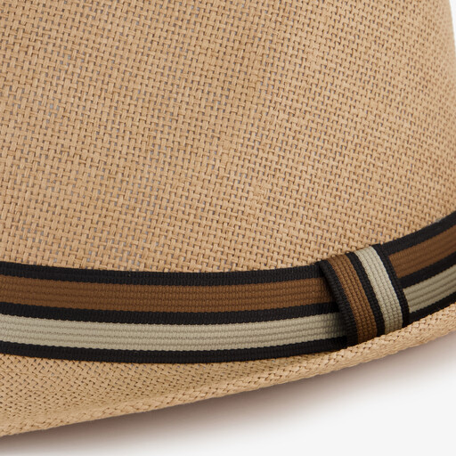 Heren strohoed beige