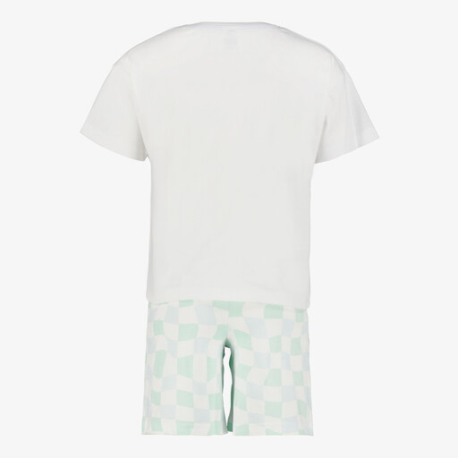 Smiley kinder shortama wit groen