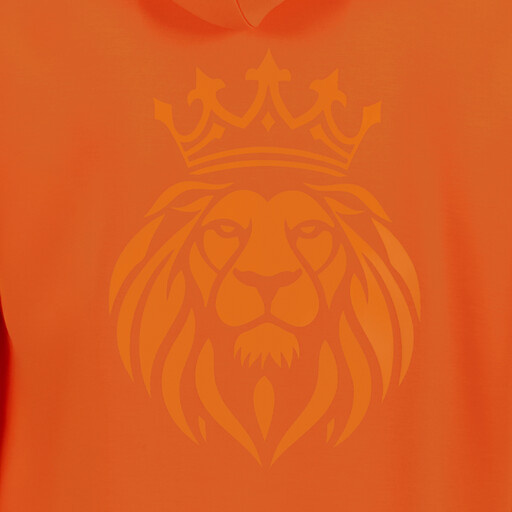 Heren hoodie met backprint oranje