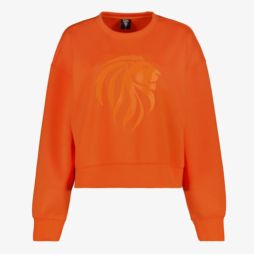 Cropped dames sport sweater oranje