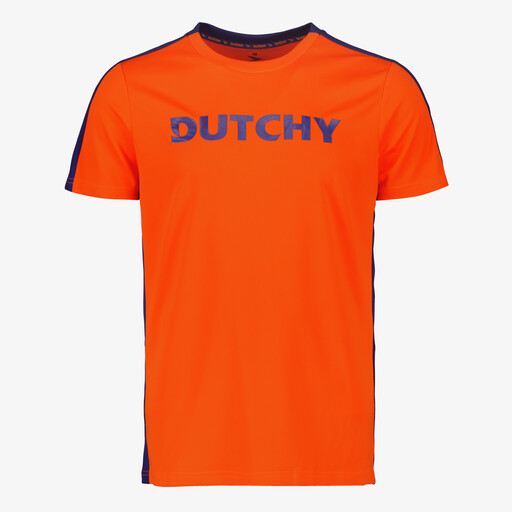 Heren voetbal T-shirt oranje blauw