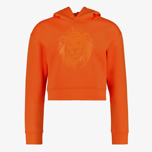 Meisjes hoodie cropped oranje