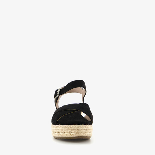 Dames espadrilles met sleehak zwart