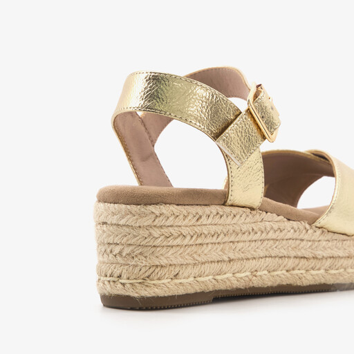 Dames espadrilles met sleehak goud