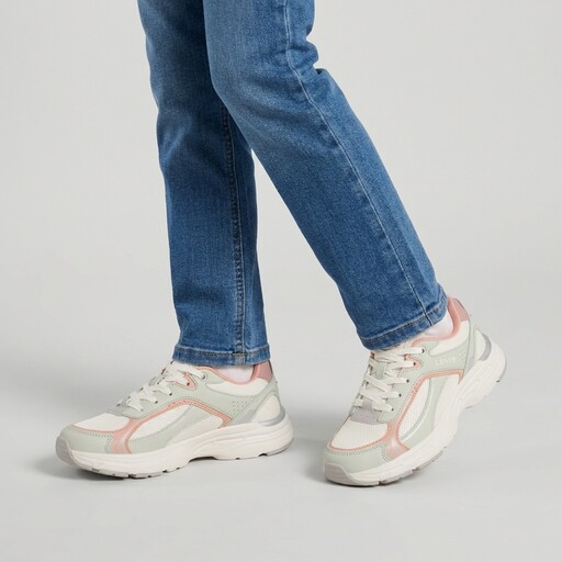 Meisjes sneakers beige pastel