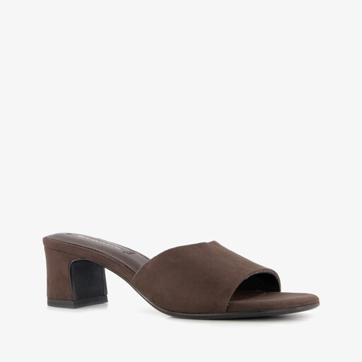 Dames muiltjes met hak bruin