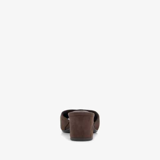 Dames muiltjes met hak bruin