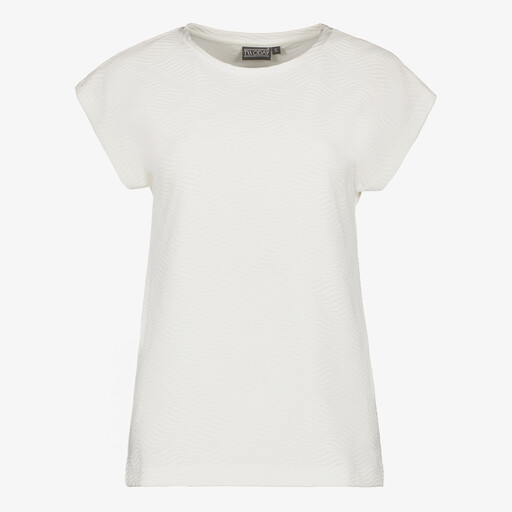 Dames T-shirt met subtiele structuur wit