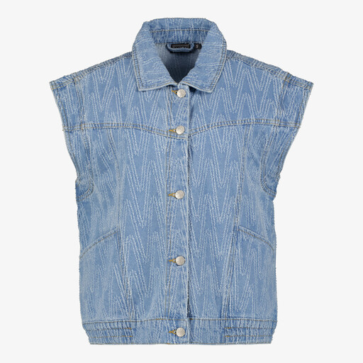 Dames denim gilet met stiksel patroon