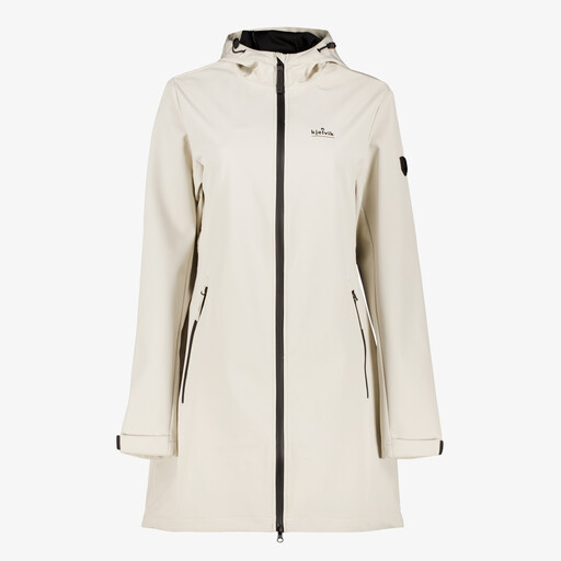 Softshell lange dames jas beige
