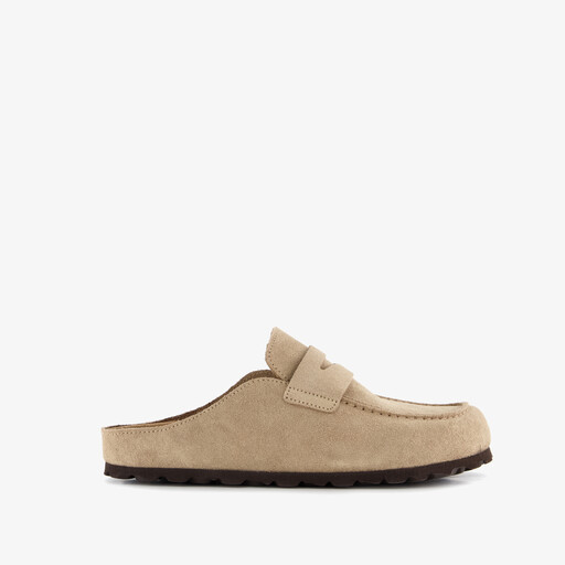 Suède dames instappers beige