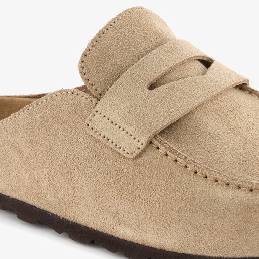 Suède dames instappers beige