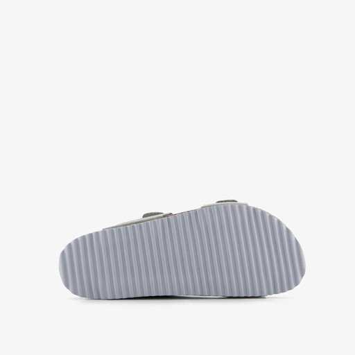 Suède dames bio slippers grijsblauw