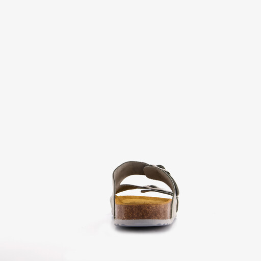 Suède dames bio slippers grijsblauw