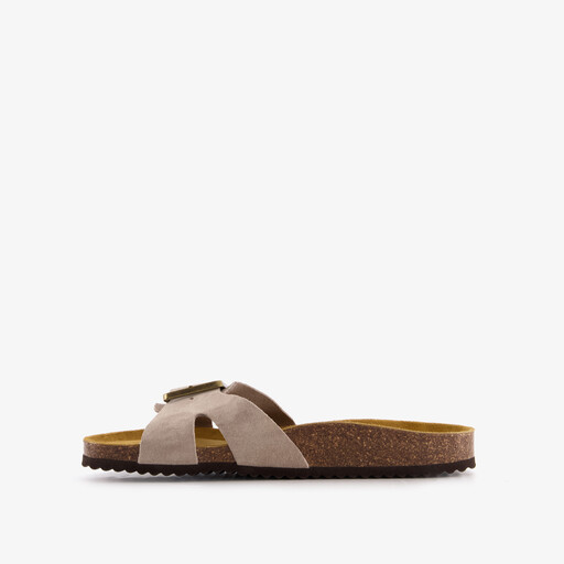 Suède dames slippers beige