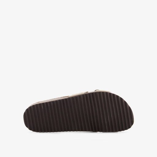 Leren dames slippers beige