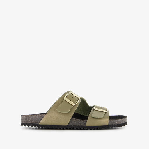 Leren dames bio slippers groen