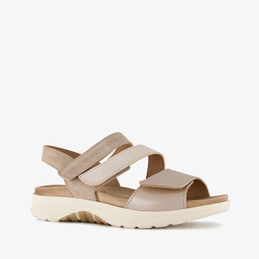 Leren dames sandalen beige