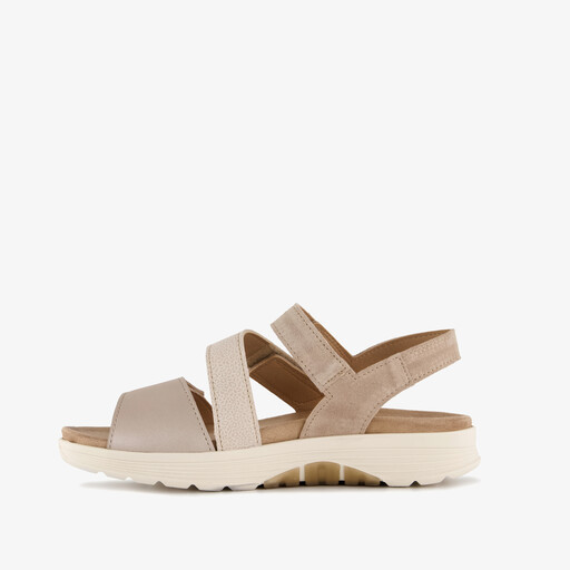 Leren dames sandalen beige