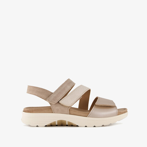 Leren dames sandalen beige