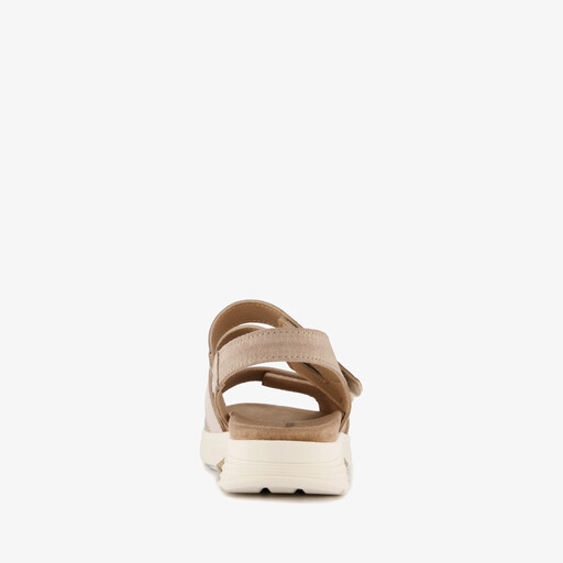 Leren dames sandalen beige