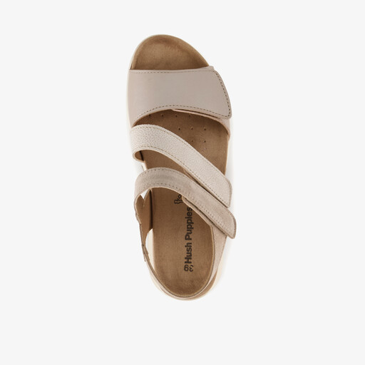 Leren dames sandalen beige
