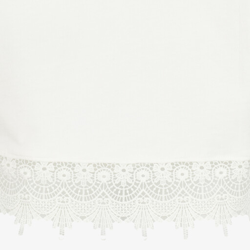Dames T-shirt met kanten detail wit