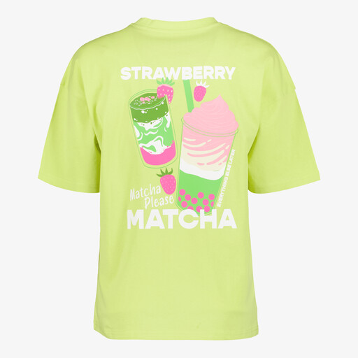 Dames T-shirt met matcha backprint groen