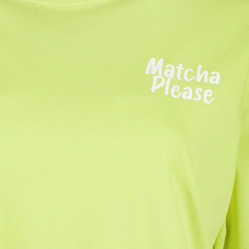 Dames T-shirt met matcha backprint groen