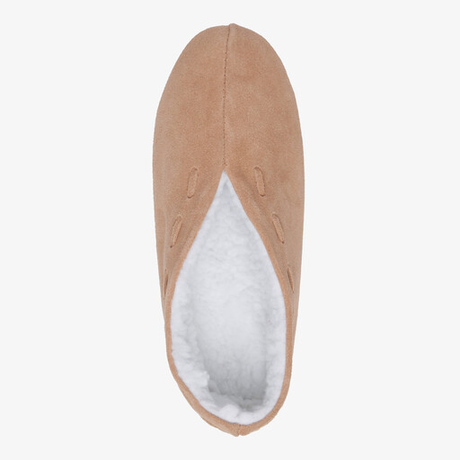 Leren dames Spaanse sloffen cognac