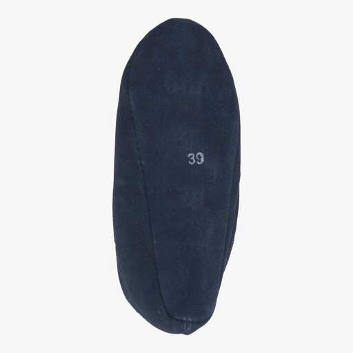 Leren dames Spaanse sloffen blauw